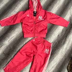 Adidas pink tracksuit 2T